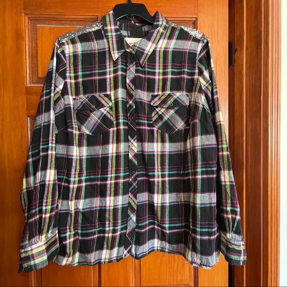 Black Sequin Flannel